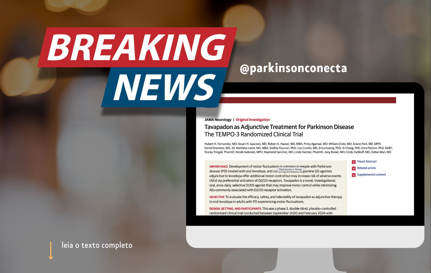 Tavapadon: a nova medicação em estudo para a Doença de Parkinson